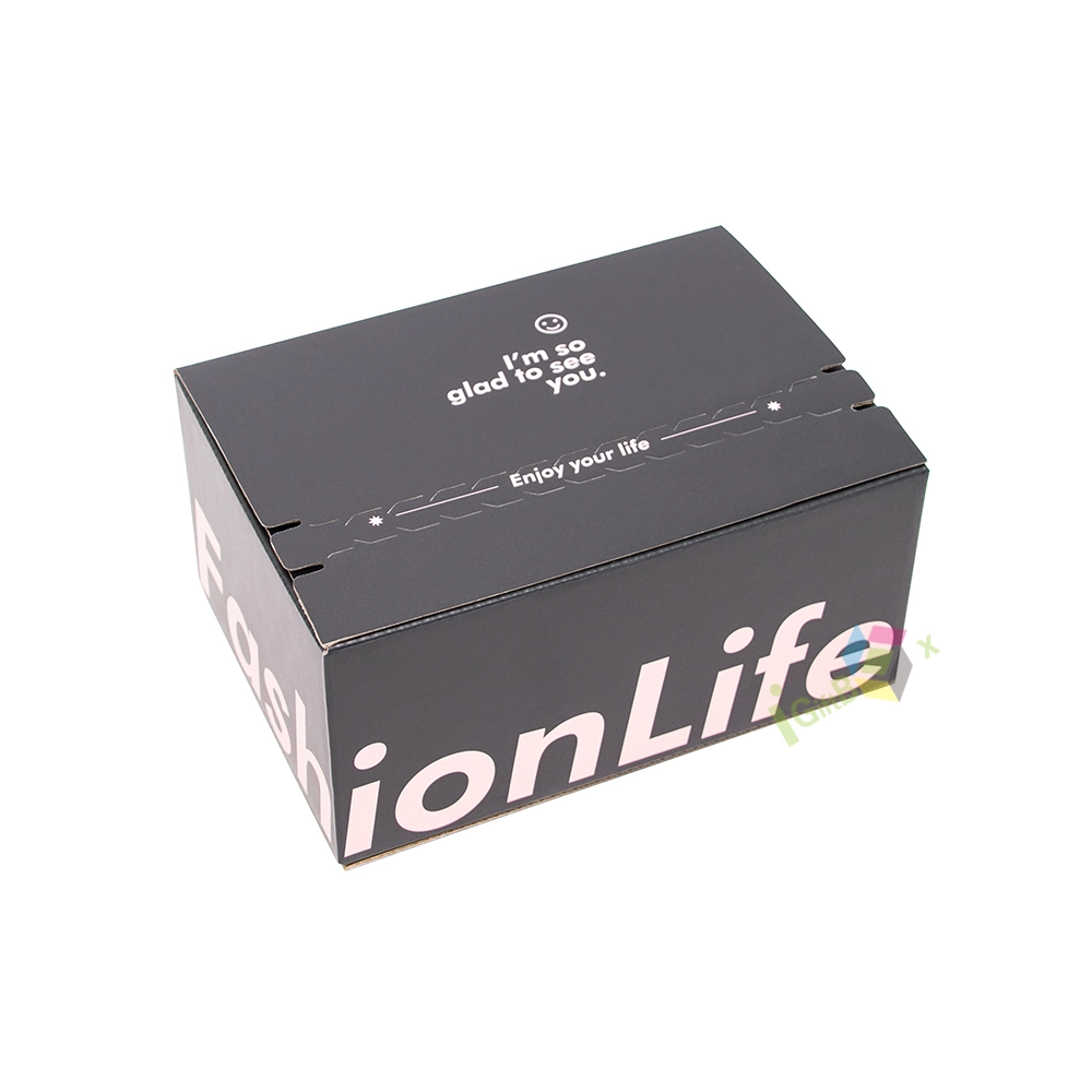 Wholesale/Supplier Custom Logo Corrugated Box Black Printing Zipper Carton