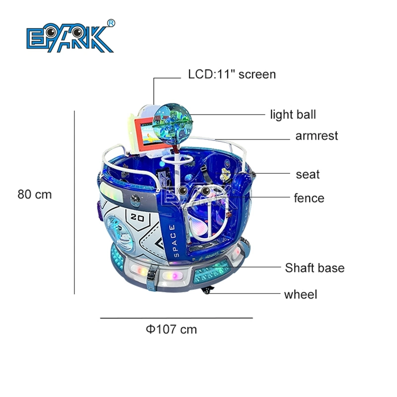 Theme Park Ride Interstellar Space Capsule MP5 Double Parent-Child Rotary Swing Coin Operated Kids Ride Funfair Machine