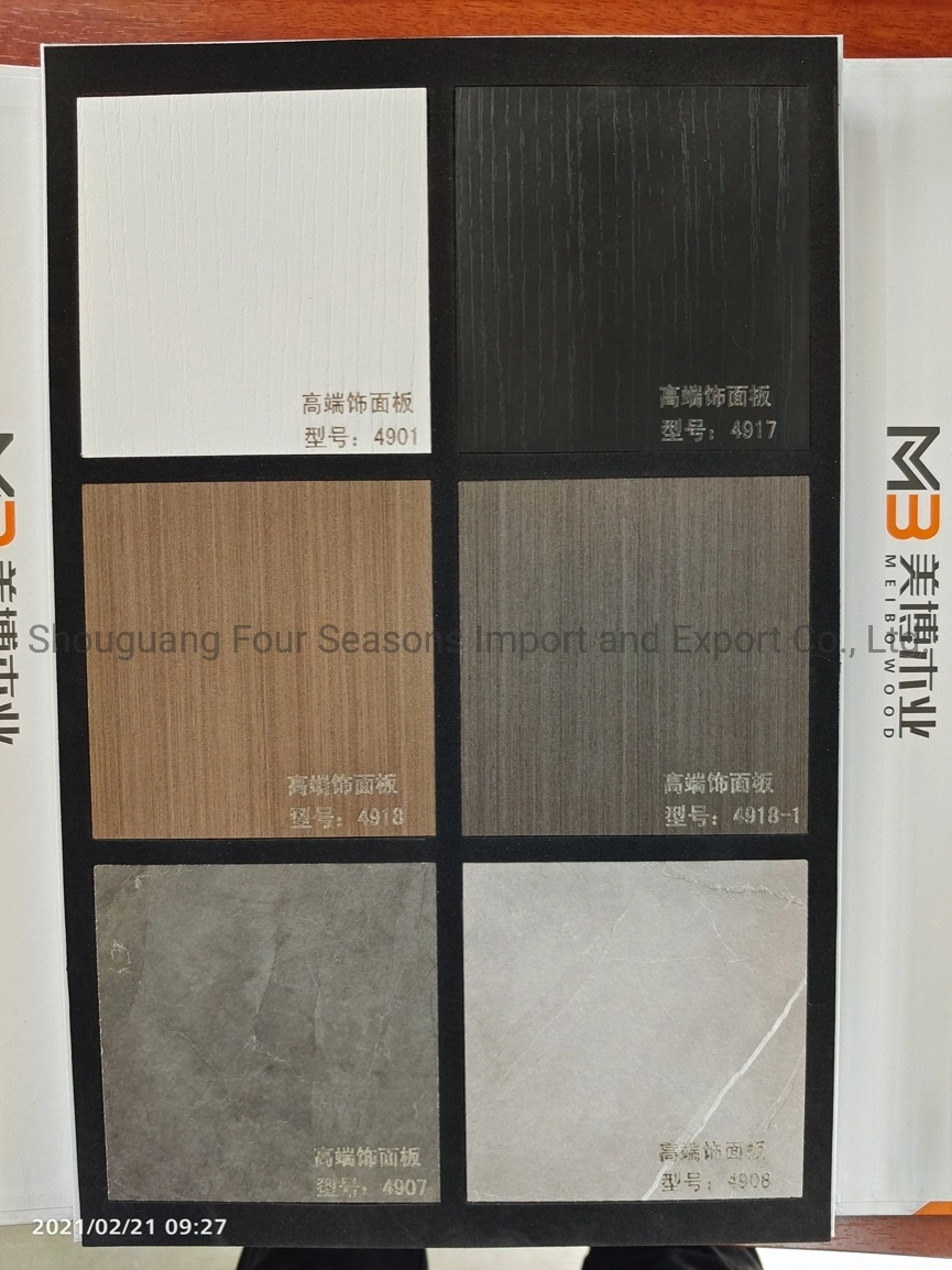 Wood Grain Stone Fabric Melamine Faced MDF for Home Furniture