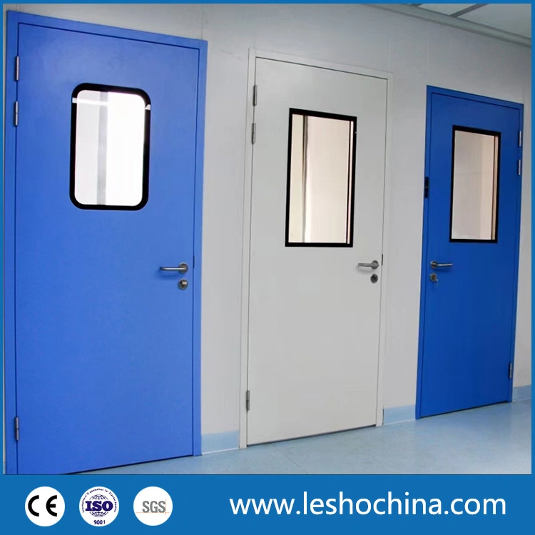 GMP Hygiene Galvanized Steel304 Stainless Steel/Iron Interior Modular Clean Room Metal Swing Entry Doors for Food, Pharmaceutical, Medical, Hospital, Laboratory