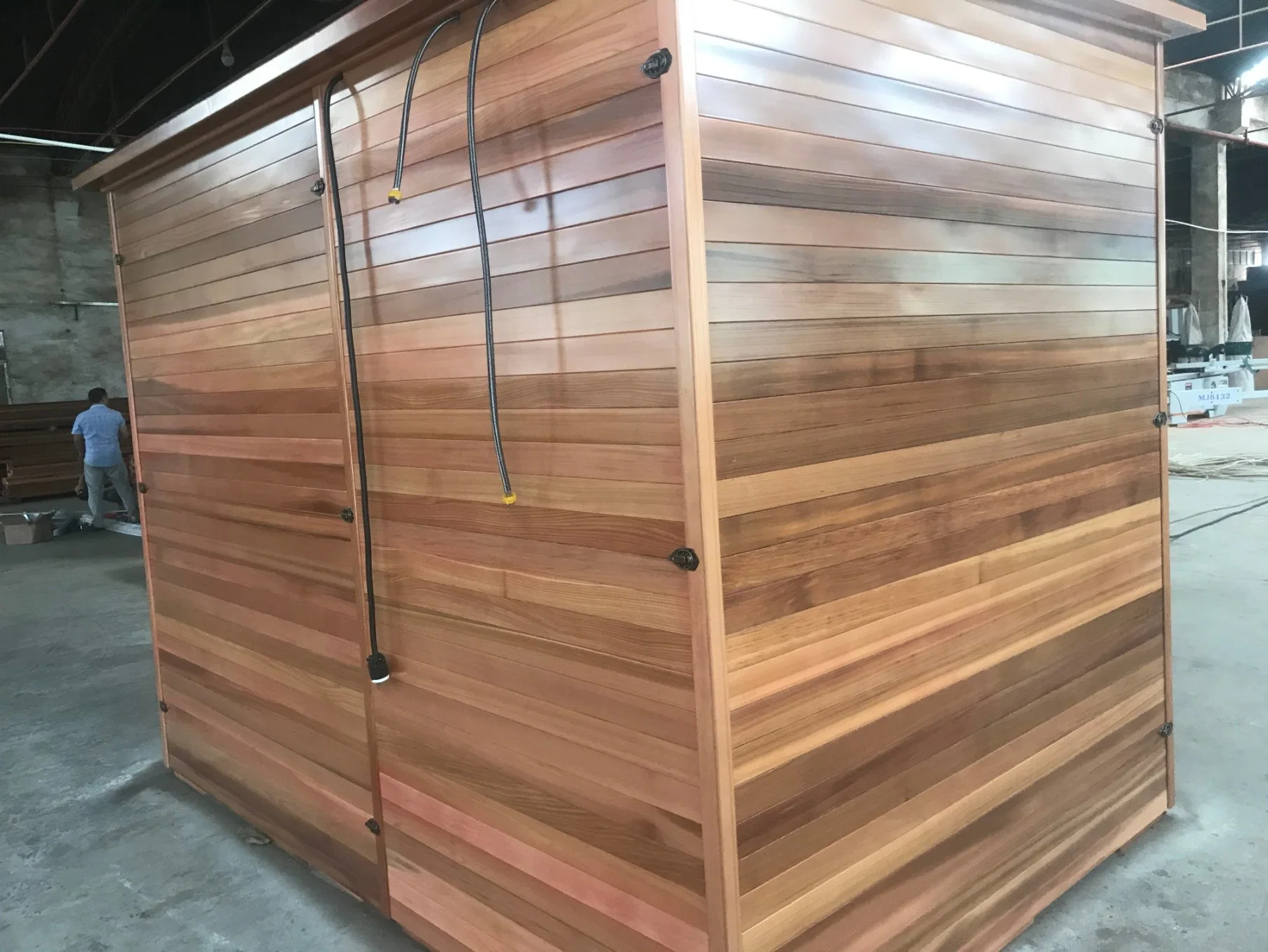 High End Custom-Made Cedar Sauna Room with Painting