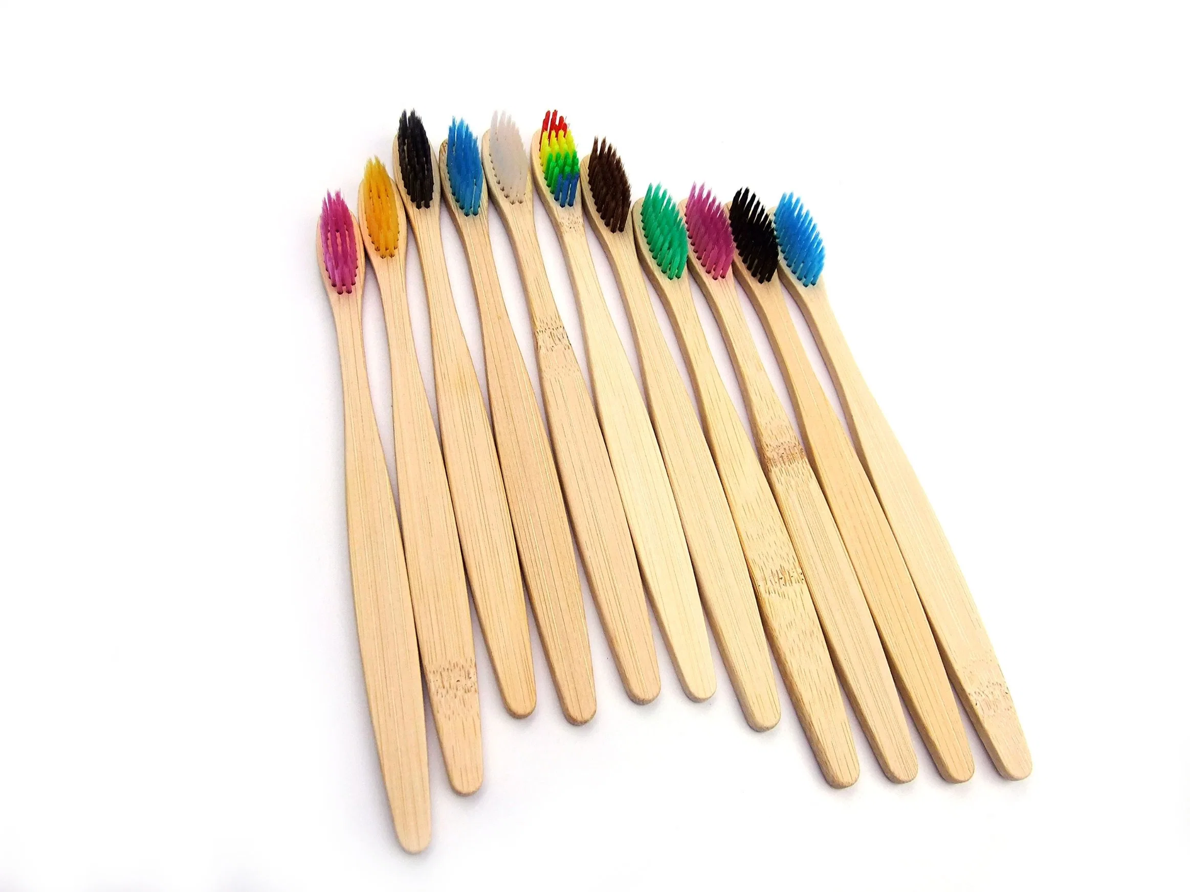 Natural Bamboo Toothbrush with Customized Color Bristle