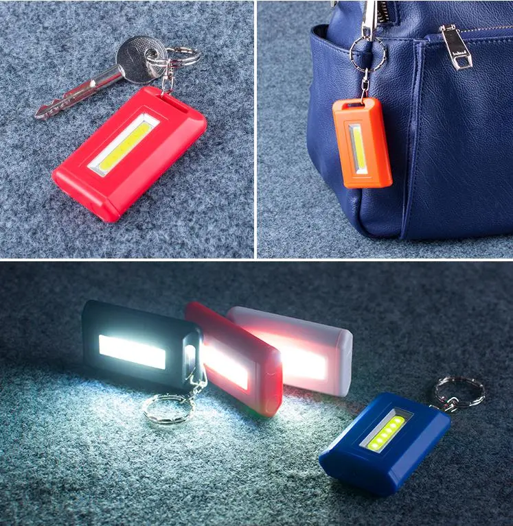 COB LED Mini Flashlight Backpack Light Pocket Keyring Light