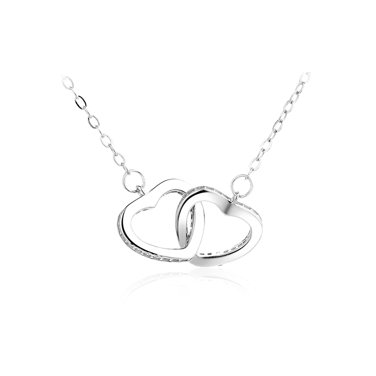 Silver Pendant Necklace The Ring of Heart Shape Jewelry Pendant Necklace
