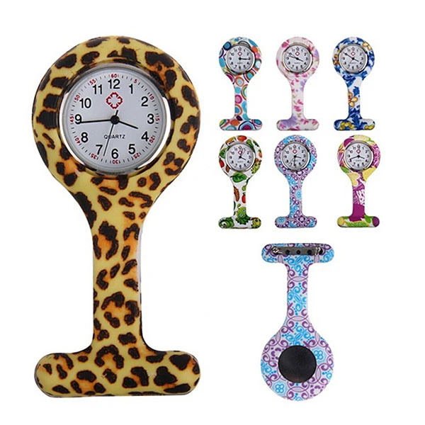 Silicone Fashion Silicone Nurses Watch Brooch Tunic Fob Pocket Stainless Dial Watches