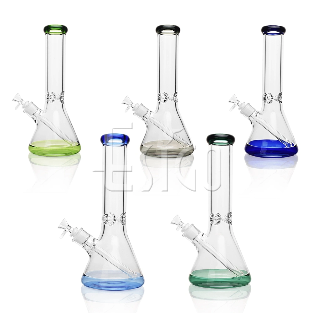 Esigo Glass Hot Selling Heavy 12inch Beaker Dry Herb 7mm Thickness Glass Water Pipe Glass Smoking Pipe with Clear Downstem and Glass Bowl