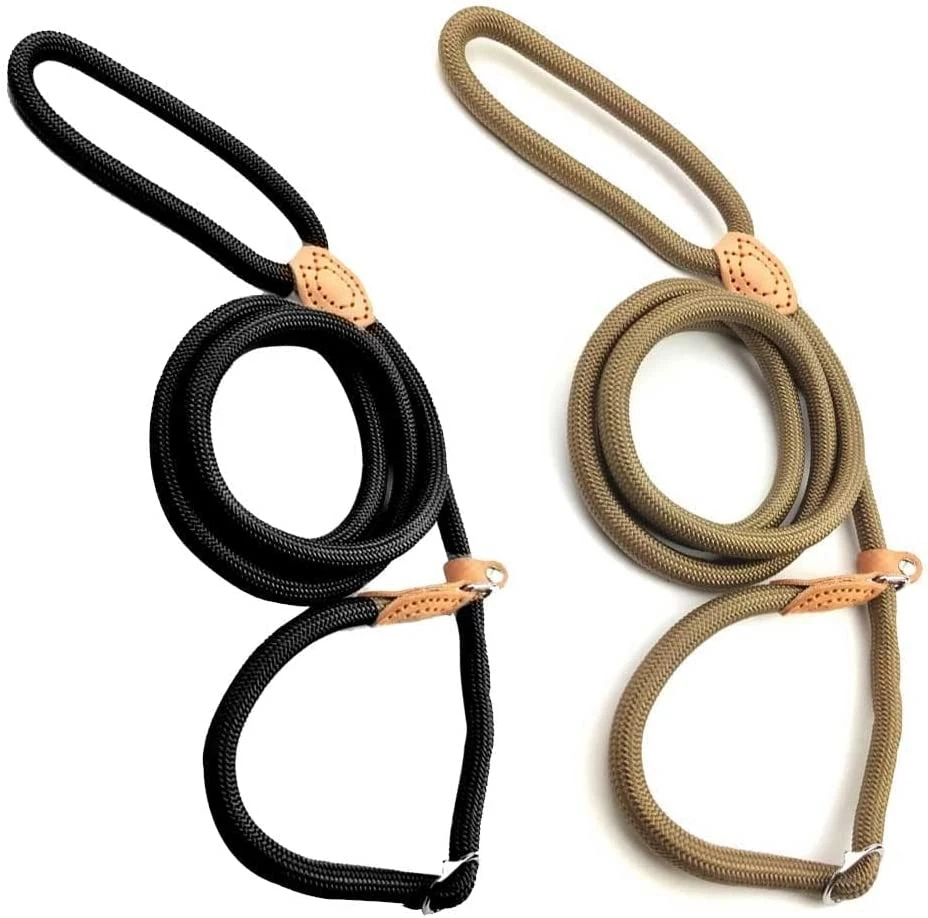 Pet Products Black Brown Heavy Duty Rope Pet Leads for Medium Large Small Size Dog Leash