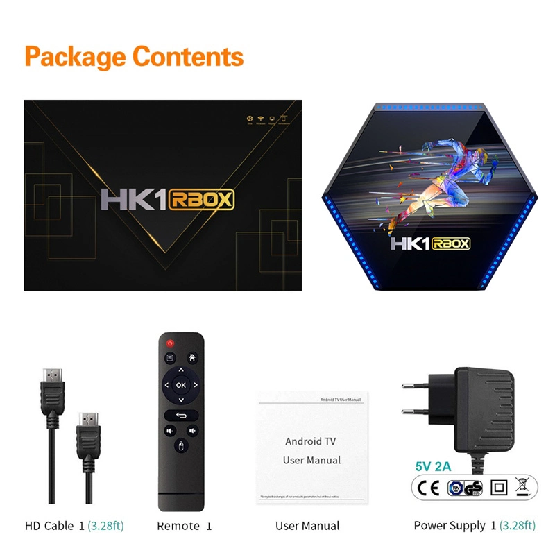 4K HD Android Smart TV Ott IPTV HK1 R2 WiFi Decodificador.