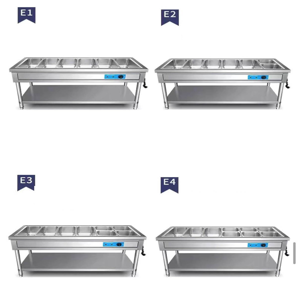 Bain Marie Commerical Electric Buffet Countertop Food Warmer 3 Wells with Glass Chafing Dishes