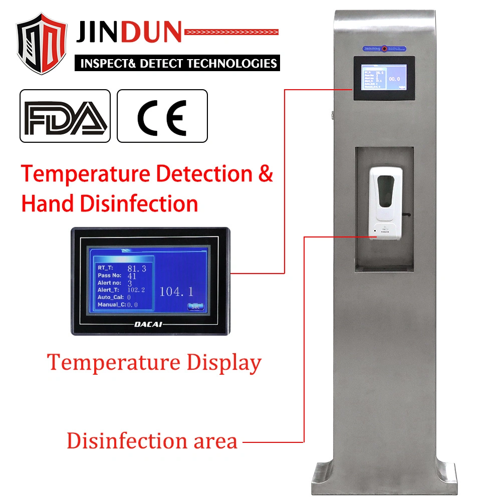 Desinfectante de infrarrojos de stand-up control digital de temperatura sin contacto termómetro por infrarrojos