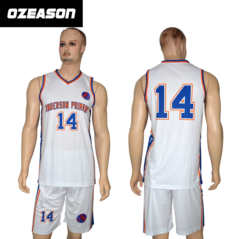 Custom Sublimation Print Logo White Basketball Uniforms Reversible New Basketball Jersey