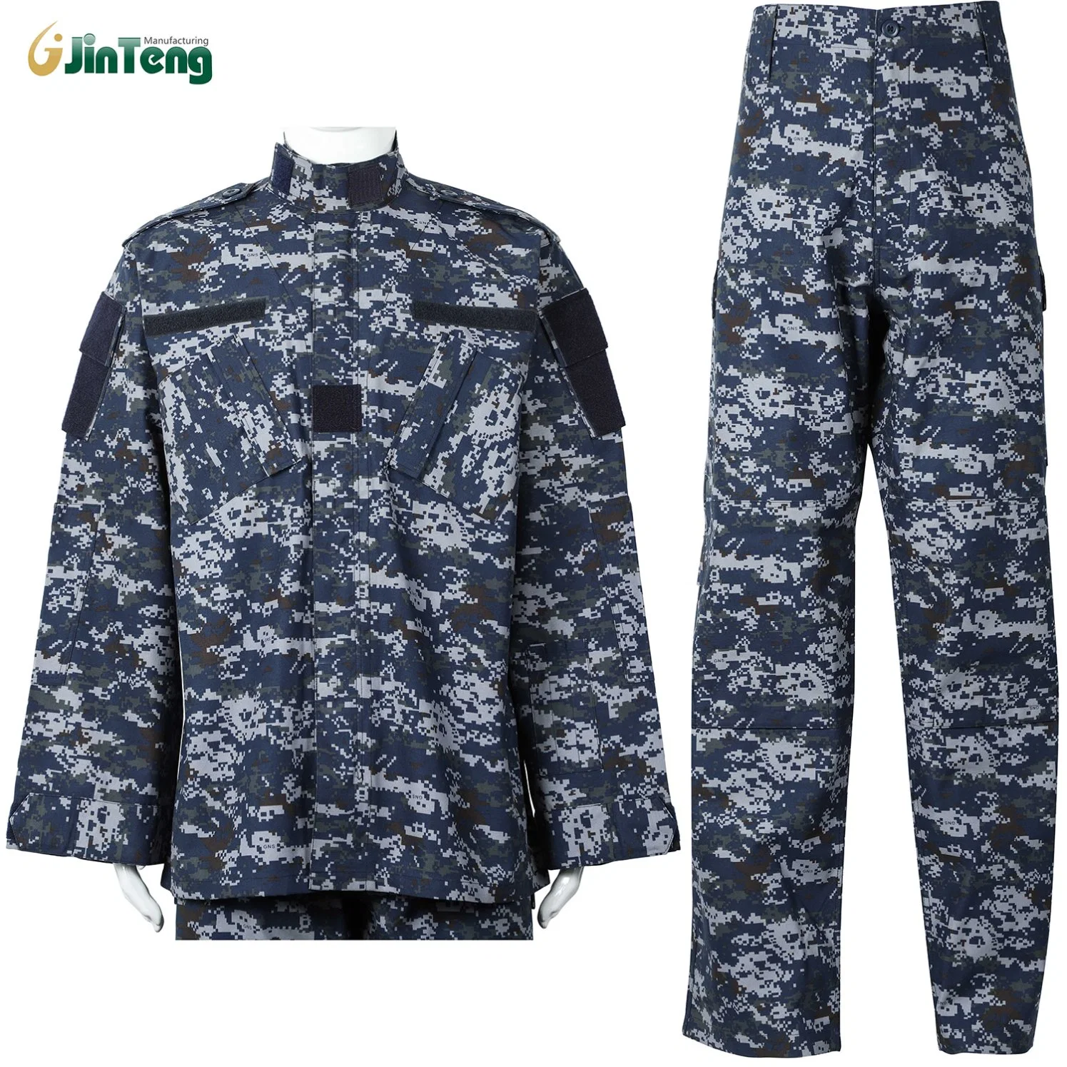 Military Police Style Mens Combat Tactical Digital 65%Polyester 35% Cotton Woodland Camouflage Acu Army Style Uniform