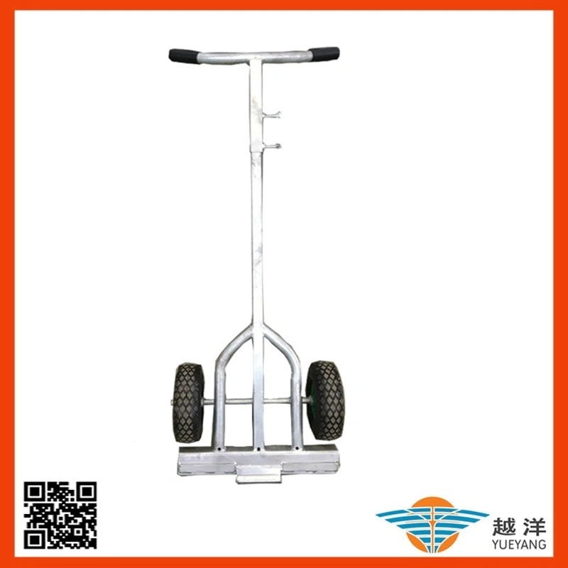 Galvanize Metal Stock Hand Pull Trolley with 2 Wheels for Goods Handing for Construction