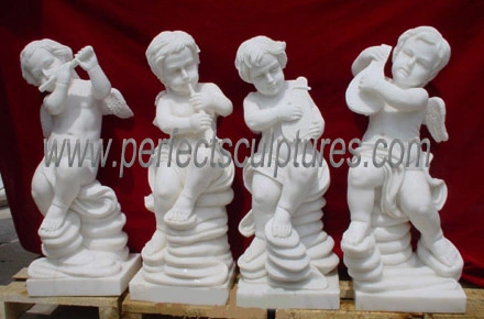 Stone Marble Carving Cherub Sculpture Angel Statue (SY-X0156)