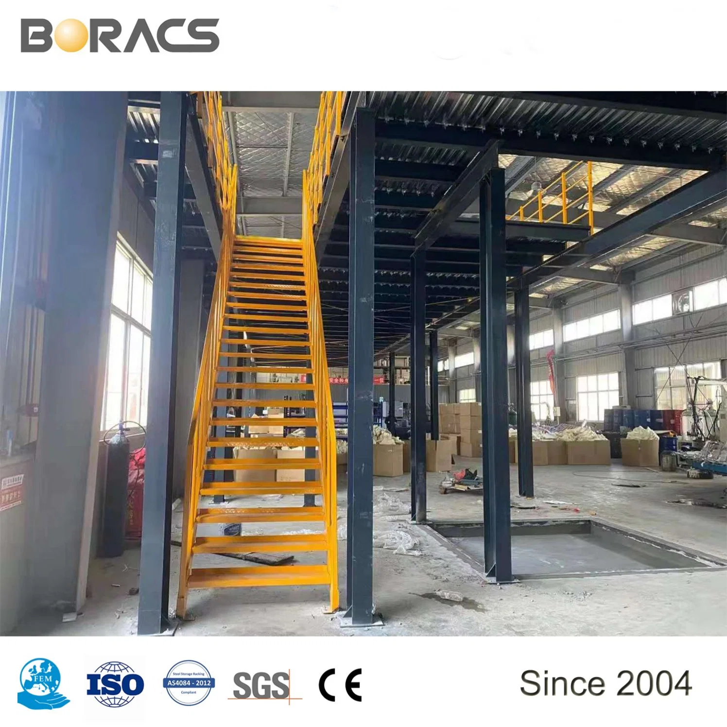 H2.5m~H4m Height Mezzanine Floor Racking with 300kg-1000kg/Sqm