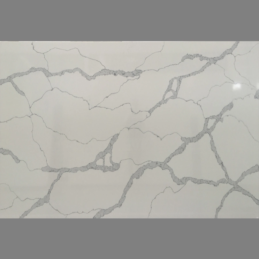 Cuarzo artificial de color blanco de losas de piedra de cuarzo blanco Calacatta Dd2