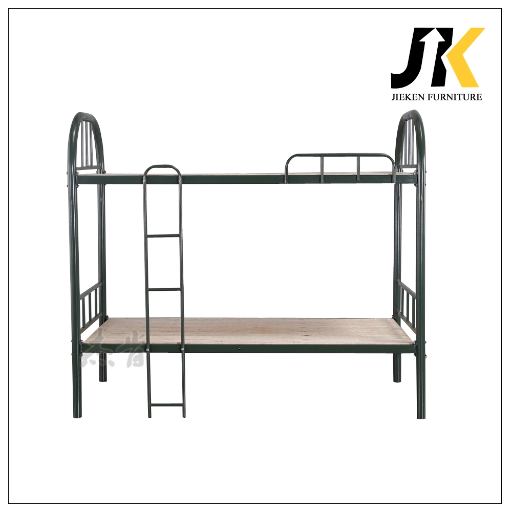 Elliptical Guardrail Metal Wooden Dormitory Bed