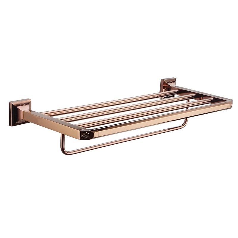 Azeta Classical Antique Towel Bathroom Shelves Brass Wall Hang Dual Tier Towel Rack