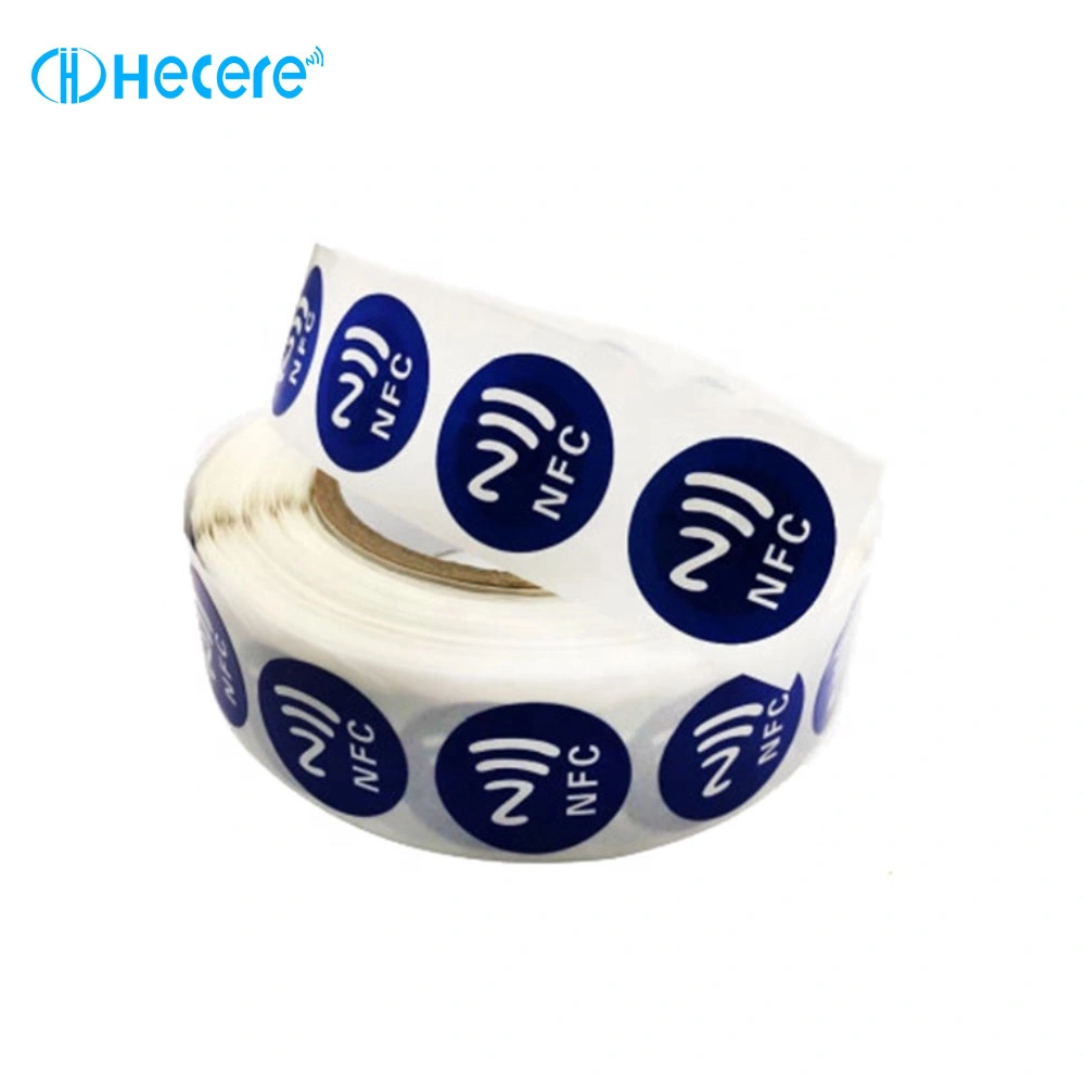 Customized Size Logo Printing 13.56MHz Ntag 213 / Ntag 215 / Ntag 216 RFID NFC Tag / Sticker