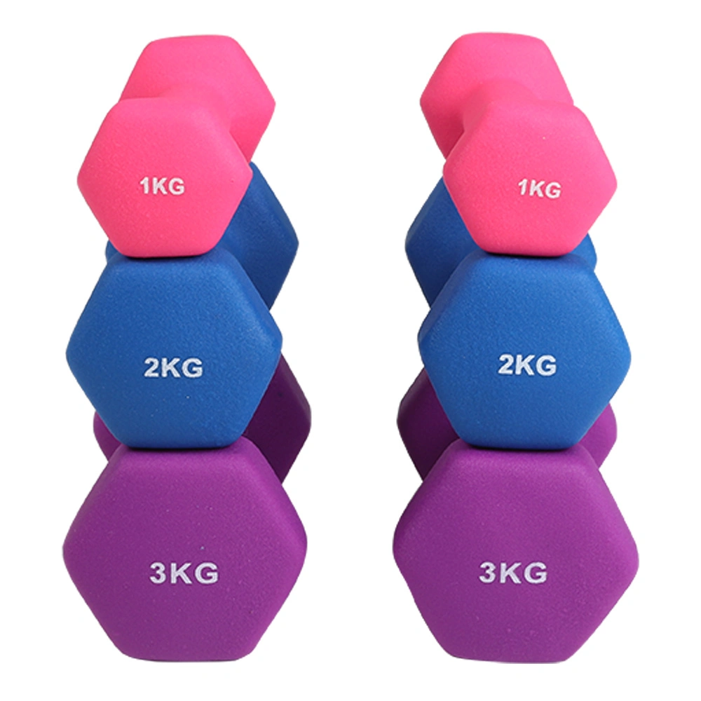 Non-Slip, Color Coded Neoprene Dumbbellshex Shaped Free Weights for Women, Men