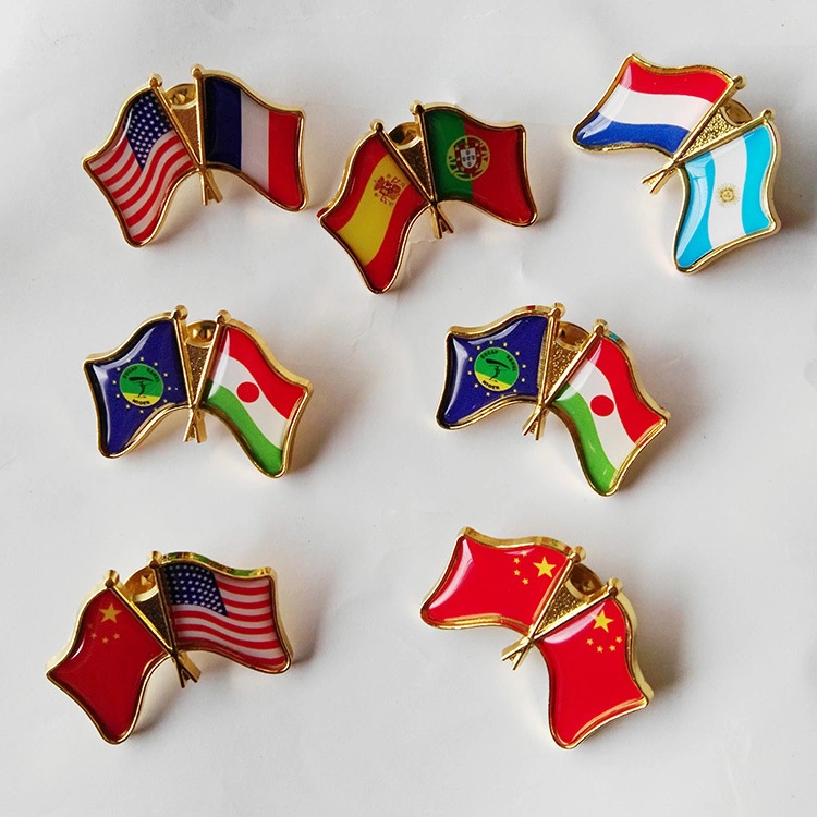 High quality/High cost performance Custom Nation Country Flag Pin Metal Lapel Collection Tourist Souvenir Pin Badge