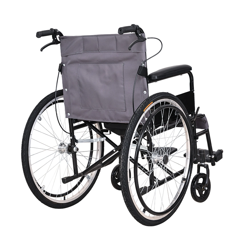 [Pw-8005] Lightweight Foldable Manual Self-Propelled Active/Passive Wheelchair with Backrest and Brakes in Aluminum Alloy or Steel as Hospital Equipment