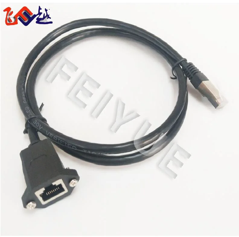 UTP STP RJ45 Cable Male to Female Panel Mount with Screw Ethernet LAN Network Extension Cable