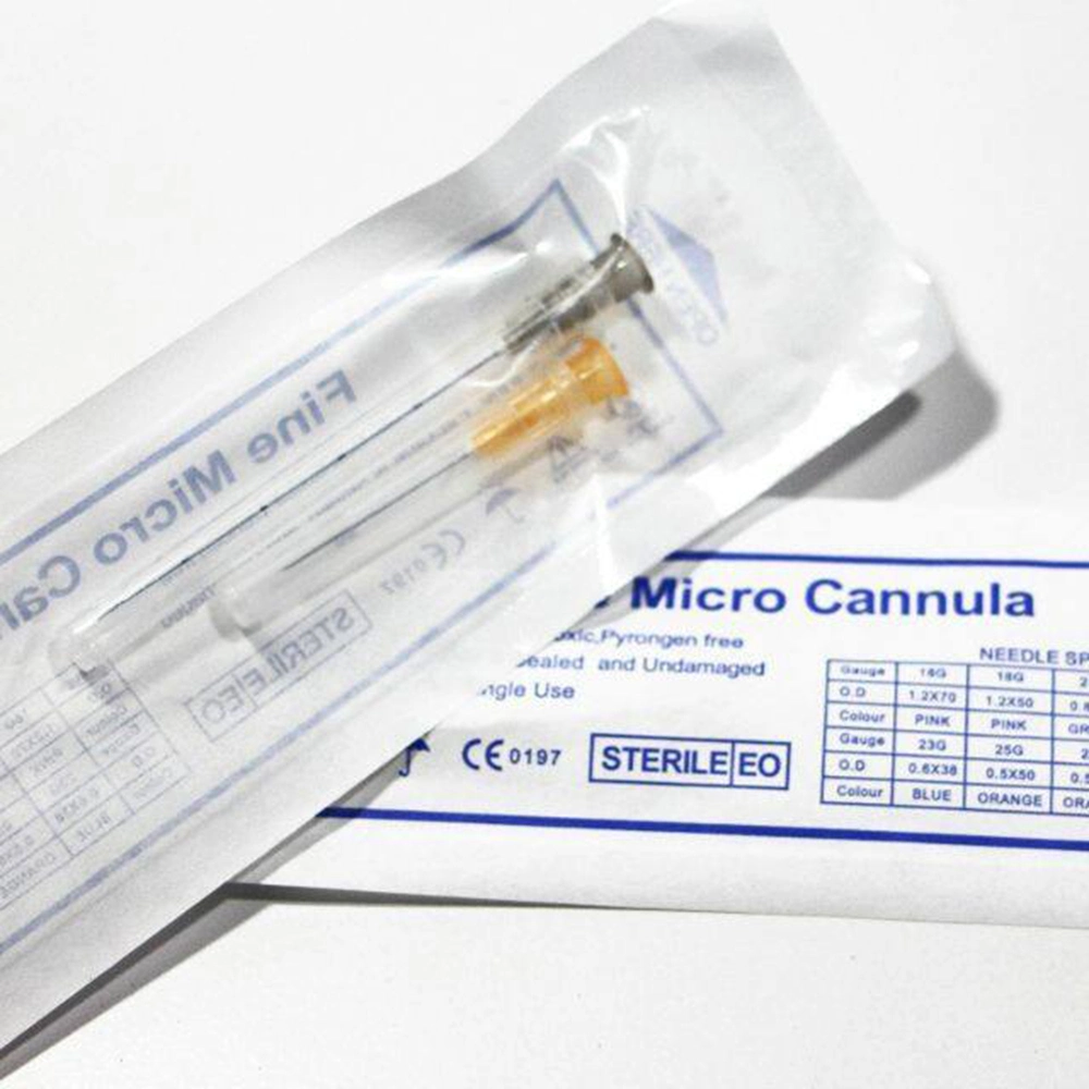 Corea desechables de alta calidad de acero inoxidable 18g 25g 27g 30g Micro aguja cánulas de punta roma