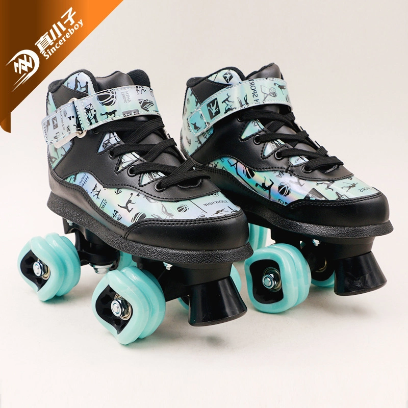 Classic Semi-Soft Kid&prime; S Sneaker Quad Roller Skates for Indoor and Outdoor