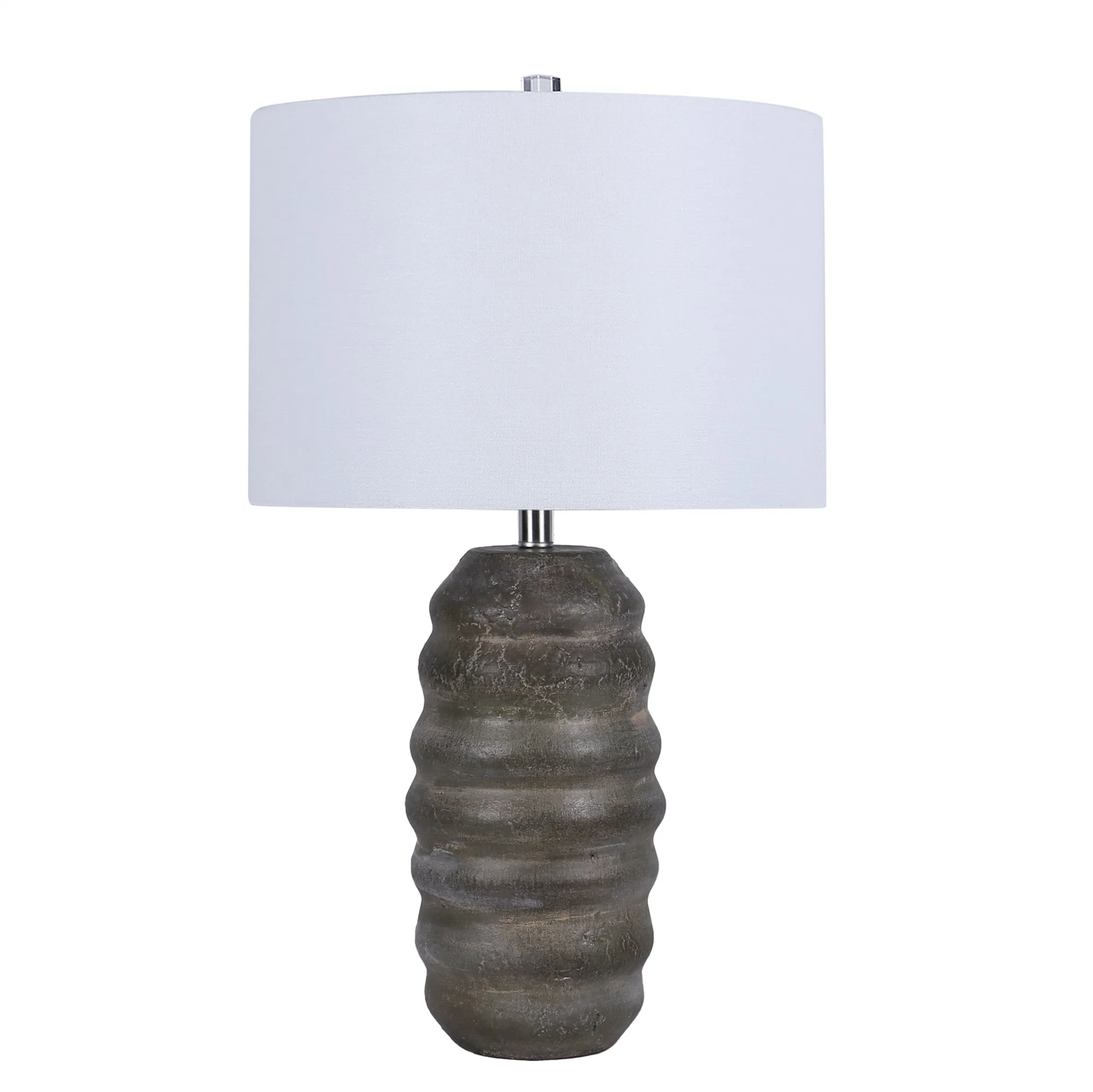 Hamucd Modern Beige Keramik Tischlampen Set von 2 für Wohnzimmer, Coastal Pottery Schlafzimmer Nachttischlampen mit Drehschalter, zeitgenössisch off-White Nachttischlampen