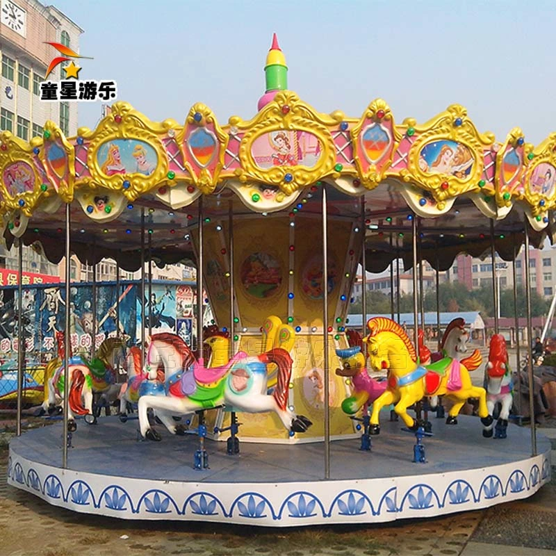 16 People Hot Sale Double Eaves Luxury Carousel Amusement Park Rides