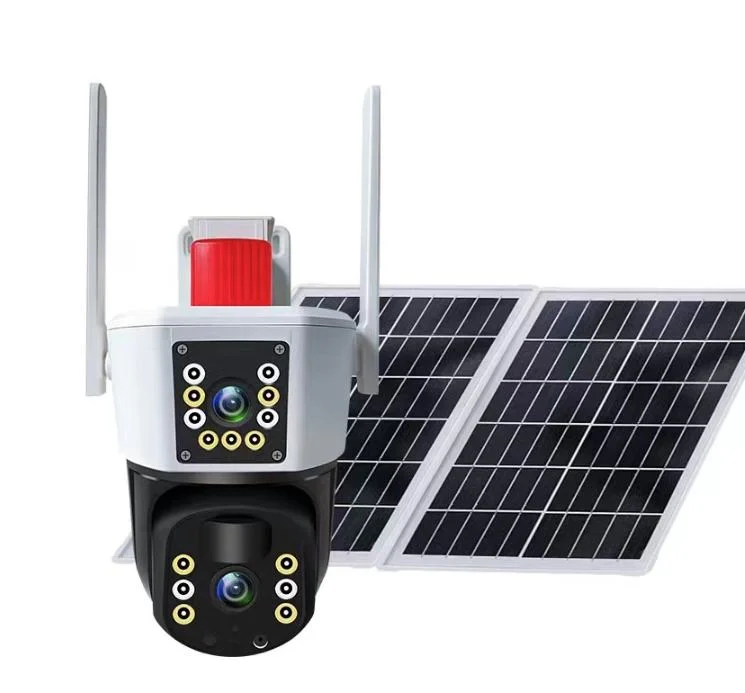 Câmara PTZ Wireless para exterior Hot Sale com projetor de câmara Solar CCTV 4G Câmara do sistema de vigilância de segurança de rede WiFi