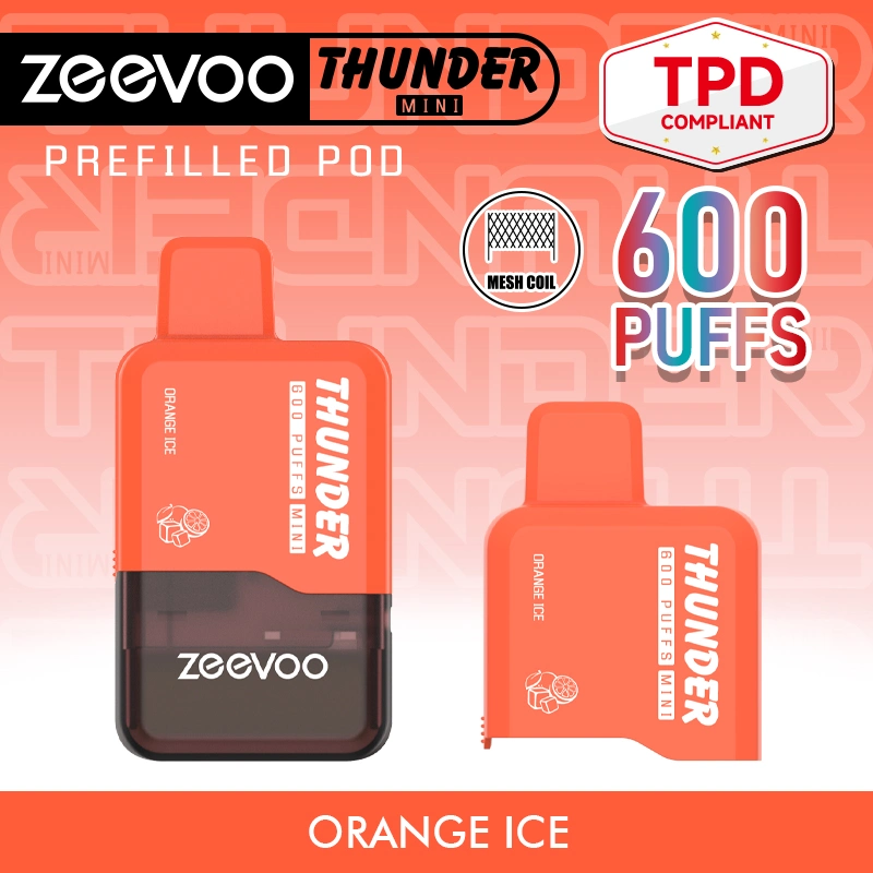 Zeevoo Thunder Latest Wholesale Custom Vaporizer Bars Tpd Disposable Vape Pen 600 Puff E Cigarette 2% Nicotine Shipping Cheap Vapes Juice