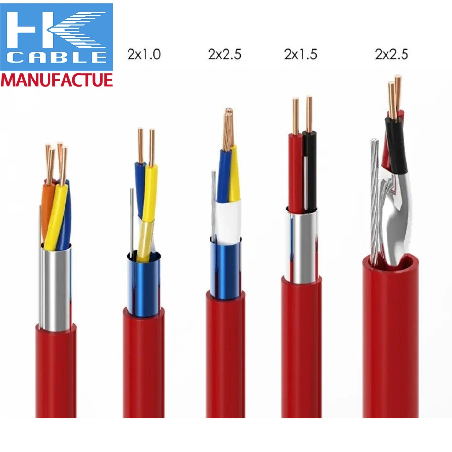 Fplr Riser Rated Fire Alarm Cable Solid Stranded Copper Shielded PVC Red 4c 4 Conductor UL Listed Security Systems 18AWG 22AWG