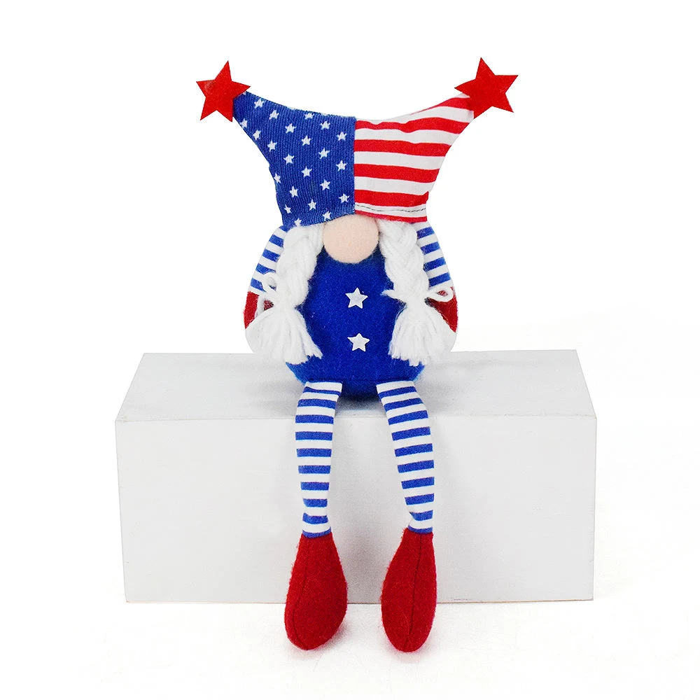 Handmade Gnomes Doll American Flag Veteran's Day Decorations Gnomes