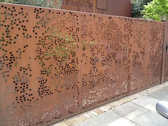 Laser Cut Decorative Metal Corten Steel Garden Screen