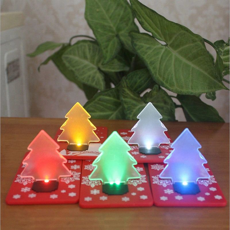 LED Card Portable Xmas Tree Shape LED Pocket Lamp