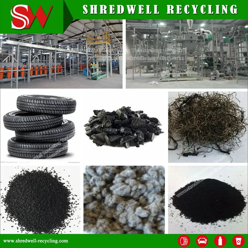 Shredwell Complete Waste Tyre/Tire Shredding Plant to Make Rubber Powder