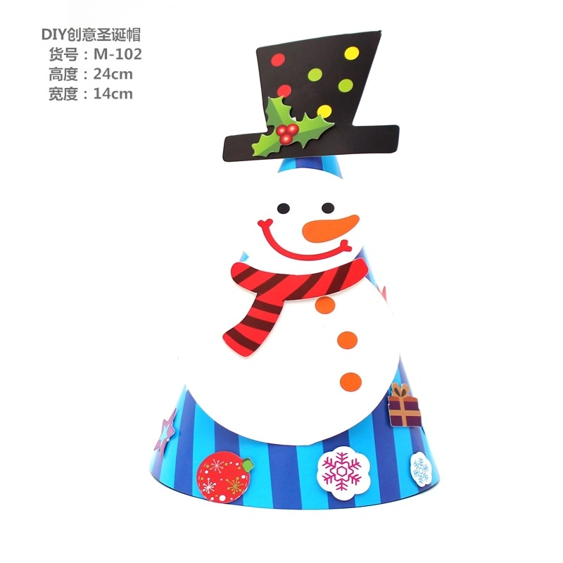 New Christmas Hat Children's Paper Decoration Hat DIY Party Christmas Supplies Handmade Paper Hat