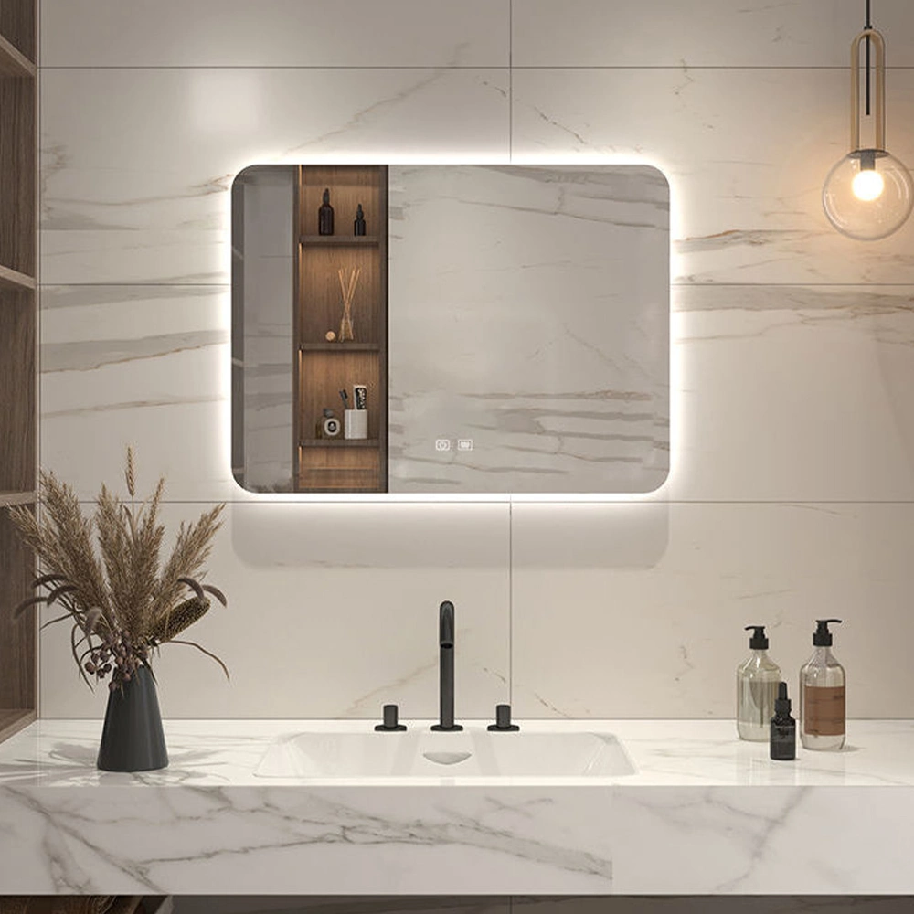 Casa moderna en la pared encendida la iluminación LED Smart espejo del baño baño decorativo espejo