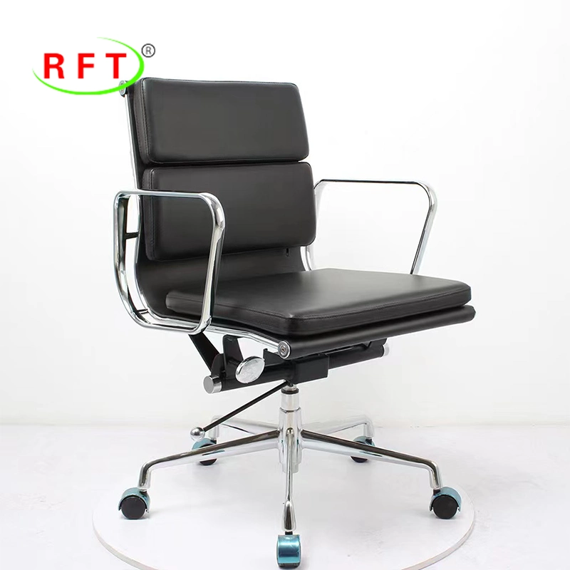 Cream PU Genuine Leather Office Furniture Swivel Executive Manager Staff Chair