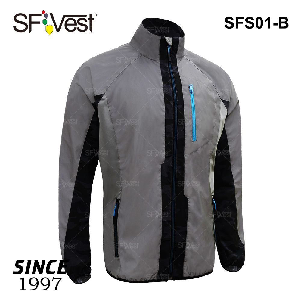 Jersey Reflective Fabric Outdoor Sportswear Breathable High Visibility Cycling Jackets