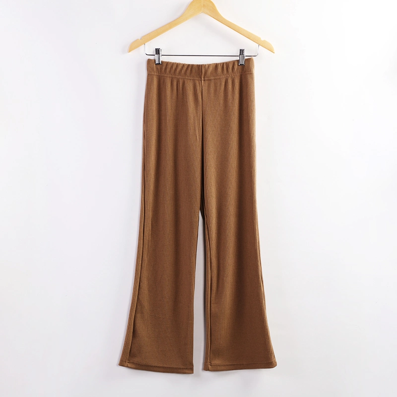 Pantalon de nuit personnalisé pour femmes à différentes couleurs extérieur en vrac Décontracté et confortable pantalon de salon avec côtes de viscose