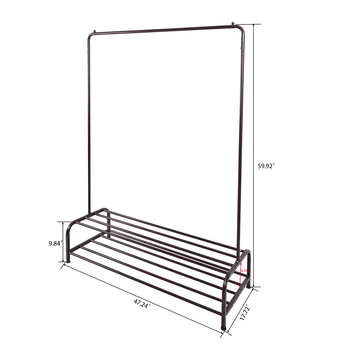 Clothes Hanging Shelf Garment Bags Shoes Metal Rack