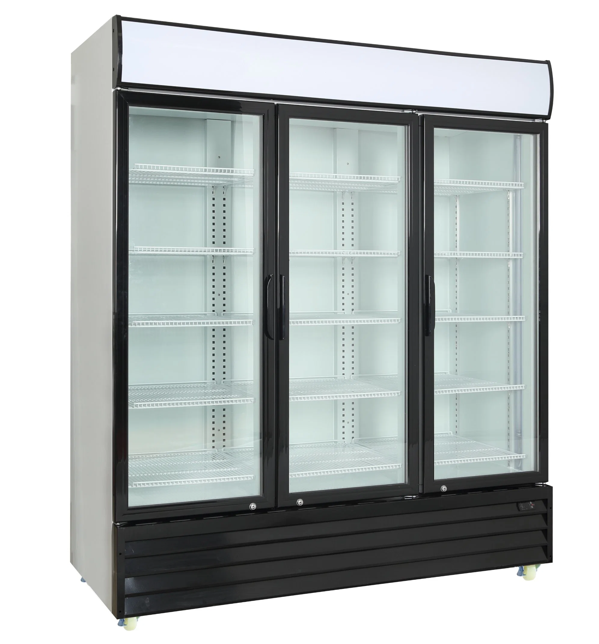 2~10 Degree Glass 3 Door Display Commercial Refrigerators Big Capacity Energy Saving 3 Door Supermarket Upright Showcase