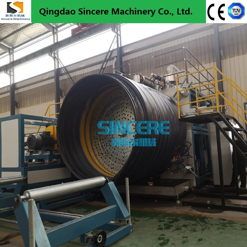 Large Diameter Plastic HDPE Hollow Wall Manhole Wells Sanitation Pipe Extruding Manufacturing Facility Machinery Machine