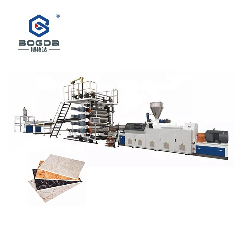 High Glossing UV Coating 3-8mm Thickness PVC Marble Sheet Production Line PVC Marble Wall Panel Extrusion Line