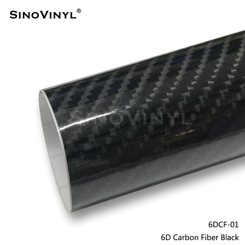 SINOVINYL 6D de voiture en fibre de carbone à l'extérieur en vinyle noir signer les pièces de carbone grand rouleau étanche de 18M