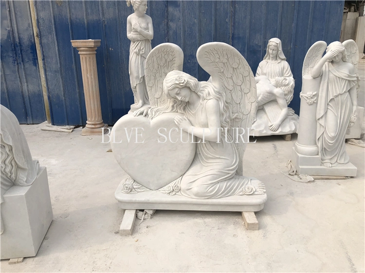 Tombstone/Headstone Marble Sitting Weeping Angel Statue Sculpture Mts-01