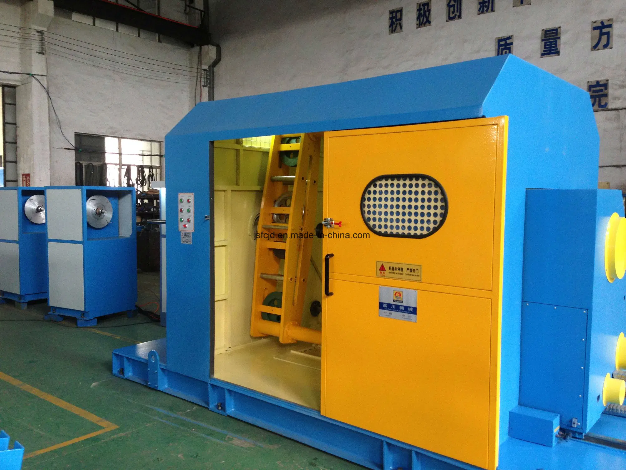 Sky Blue 3PCS Core Wire / Cable Braiding Bunching Buncher Stranding Machine with 700rpm Stable Rotation Extrusion Line Annealing Tinning Machine